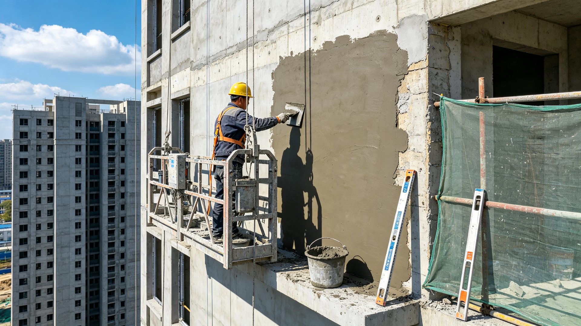Plaster mortar with PP fiber reinforcement