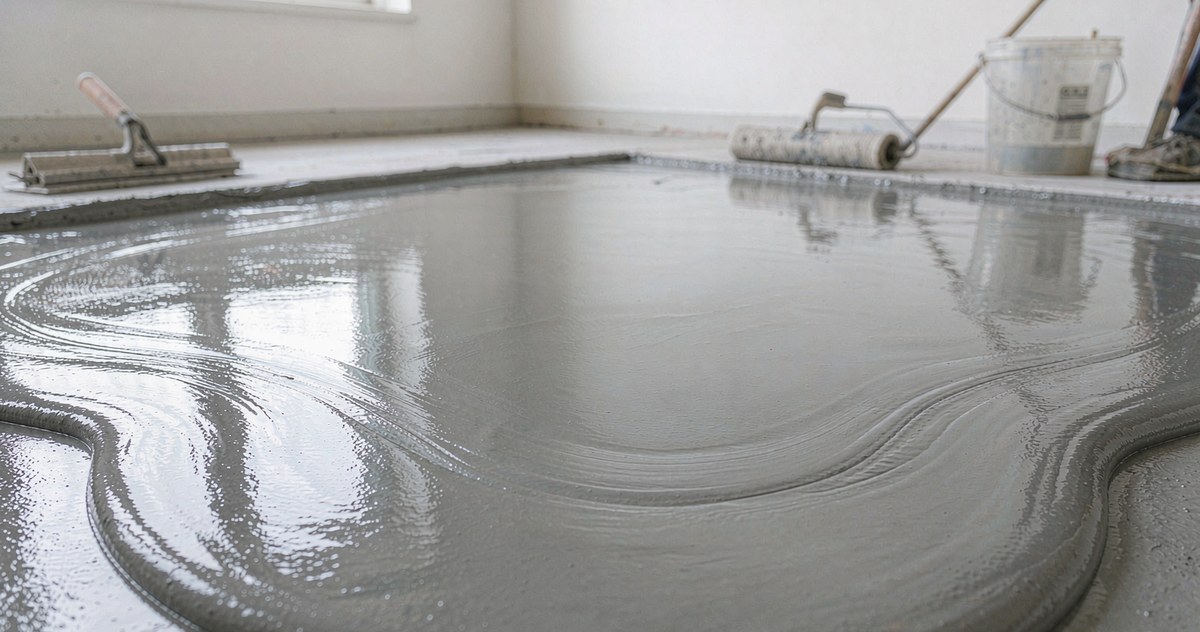 Self-leveling floor application